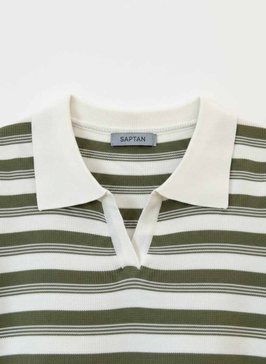 Dark Green & White Stripped Tshirt