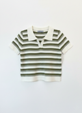 Dark Green & White Stripped Tshirt